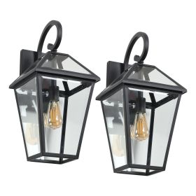 Modern Outdoor Waterproof Wall Lamp 2pack (Color: BLACK)