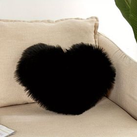 1pc Boho Love Heart Plush Throw Pillow - Fluffy Luxury Cushion for Couch, Sofa, Bed - Detachable and Machine Washable Home Decor (Color: BLACK, size: 40*50cm/15.7*19.7")