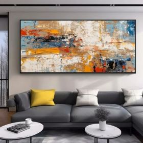 Modern abstract textured oil painting neutral minimalist oil painting hand painted customized painting bedroom living room decor home gift (Style: 01, size: 40x80cm)